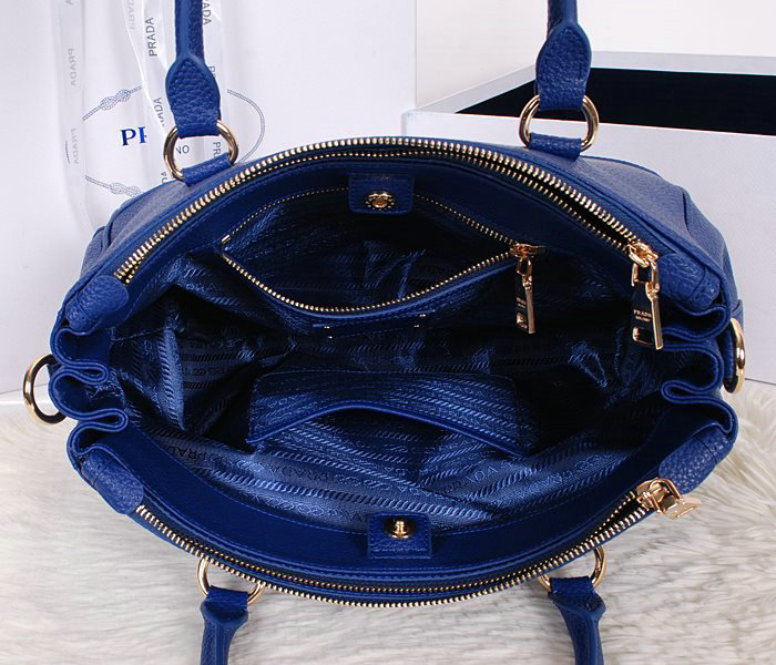 2014 Prada royalBlue calfskin leather tote bag BN2324 dark blue